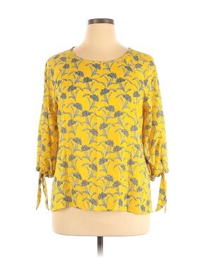 Papermoon Yellow Floral Tie-Sleeve Blouse